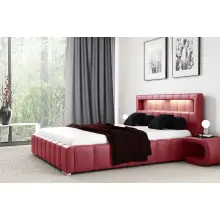 PRATO T3 łóżko tapicerowane z LED 120x200 ze stelażem i pojemnikiem